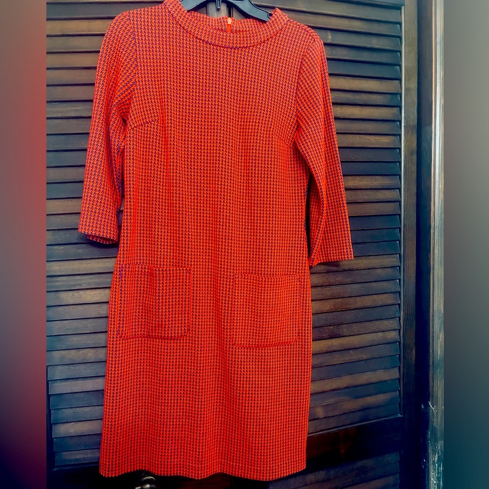 Boden Red and Blue Sheath Dress, Size 6 R
